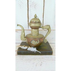Primitive metal decorative dragon vintage tea pot